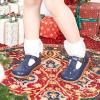 Kolan Todder Petites filles Oxford Chaussures Mary Jane T-Strap Uniforme d&rsquo;école Robe de fête Chaussures plates (Ke03-navy Blue)
