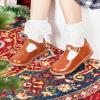 Kolan Todder Petites filles Oxford Chaussures Mary Jane T-Strap Uniforme d&rsquo;école Robe de soirée Chaussures plates (Ke04-brun)