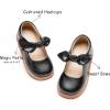 Kolan Todder Petites filles Oxford Chaussures Mary Jane T-Strap Uniforme d&rsquo;école Robe de soirée Chaussures plates (Ke05-noir)
