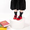 Kolan Todder Petites filles Oxford Chaussures Mary Jane T-Strap Uniforme d&rsquo;école Robe de soirée Chaussures plates (Ke05-red)