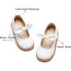 Kolan Todder Petites filles Oxford Chaussures Mary Jane T-Strap Uniforme d&rsquo;école Robe de fête Chaussures plates (Ke05-blanc)