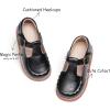 Kolan Todder Petites filles Oxford Chaussures Mary Jane T-Strap Uniforme d&rsquo;école Robe de soirée Chaussures plates (Ke06-noir)