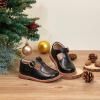 Kolan Todder Petites filles Oxford Chaussures Mary Jane T-Strap Uniforme d&rsquo;école Robe de soirée Chaussures plates (Ke06-noir)