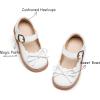 Kolan Todder Petites filles Oxford Chaussures Mary Jane T-Strap Uniforme d&rsquo;école Robe de fête Chaussures plates (Ke07-blanc)