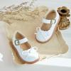 Kolan Todder Petites filles Oxford Chaussures Mary Jane T-Strap Uniforme d&rsquo;école Robe de fête Chaussures plates (Ke07-blanc)