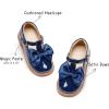 Kolan Todder Petites filles Oxford Chaussures Mary Jane T-Strap Uniforme d&rsquo;école Robe de fête Chaussures plates (Ke08-navy Blue)
