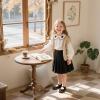 Kolan Todder Petites filles Oxford Chaussures Mary Jane T-Strap Uniforme d&rsquo;école Robe de soirée Chaussures plates (Ke09-noir)