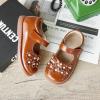 Kolan Todder Petites filles Oxford Chaussures Mary Jane T-Strap Uniforme d&rsquo;école Robe de soirée Chaussures plates (Ke09-brun)