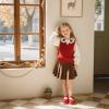 Kolan Todder Petites filles Oxford Chaussures Mary Jane T-Strap Uniforme d&rsquo;école Robe de soirée Chaussures plates (Ke09-red)