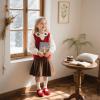 Kolan Todder Petites filles Oxford Chaussures Mary Jane T-Strap Uniforme d&rsquo;école Robe de soirée Chaussures plates (Ke09-red)