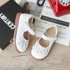 Kolan Todder Petites filles Oxford Chaussures Mary Jane T-Strap Uniforme d&rsquo;école Robe de soirée Chaussures plates (Ke09-blanc)