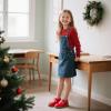 Kolan Todder Petites filles Oxford Chaussures Mary Jane T-Strap Uniforme d&rsquo;école Robe de soirée Chaussures plates (Ke10-red)