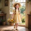 Kolan Enfants Petites filles Mary Jane Ballet Chaussures de Robe Plat(K328-or)