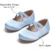 Kolan Enfants Petites filles Mary Jane Ballet Chaussures de Robe Plat(Kf09-bleu)