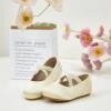 Kolan Enfants Petites filles Mary Jane Ballet Chaussures de Robe Plat(Kf09-or)