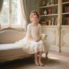 Kolan Enfants Petites filles Mary Jane Ballet Chaussures de Robe Plat(Kf701-or)