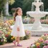 Kolan Enfants Petites filles Mary Jane Ballet Chaussures de Robe Plat(Kf701-pink)
