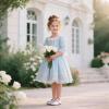 Kolan Enfants Petites filles Mary Jane Ballet Chaussures de Robe Plat(Kf701-argent)