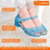 Princesse Jelly Appartements Chaussures Filles Birthday Party Talons Snow Queen Cosplay Déguisements Habiller Sandales pour tout-petites petites filles Big Kids(Open-toe/Gold)