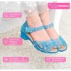Princesse Jelly Appartements Chaussures Filles Anniversaire Talons de fête Snow Queen Cosplay Déguisements Habiller Sandales pour tout-petit Petites filles Big Kids(Open-toe/Pink)