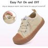 Chaussures pour tout-petits Garçons Filles Glisser sur toile Sneakers(Beige)