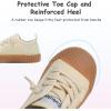 Chaussures pour tout-petits Garçons Filles Glisser sur toile Sneakers(Beige)