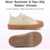 Chaussures pour tout-petits Garçons Filles Glisser sur toile Sneakers(Beige)