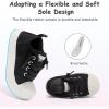 Chaussures pour tout-petits Garçons Filles Glisser sur toile Sneakers(Noir)