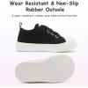 Chaussures pour tout-petits Garçons Filles Glisser sur toile Sneakers(Noir)