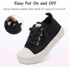 Chaussures pour tout-petits Garçons Filles Glisser sur toile Sneakers(Noir)