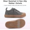 Chaussures pour tout-petits Garçons Filles Glisser sur toile Sneakers(Grey)