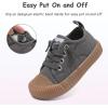 Chaussures pour tout-petits Garçons Filles Glisser sur toile Sneakers(Grey)