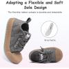 Chaussures pour tout-petits Garçons Filles Glisser sur toile Sneakers(Grey)
