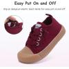 Enfants Chaussures Garçons Filles Glisser sur toile Sneakers(Rouge)