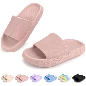 Cubufly Cloud Slides for Kids丨Boys Girls Shower Slippers Slip on Sandals丨Non-Slip Open Toe Pillow Slippers Sandals丨Quick Drying Summer Beach Pool Shoes(Pink)