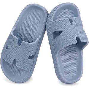 Cubufly Cloud Slides for Kids丨Boys Girls Shower Slippers Slip on Sandals丨Non-Slip Open Toe Pillow Slippers Sandals丨Quick Drying Summer Beach Pool Shoes(Waterblue)