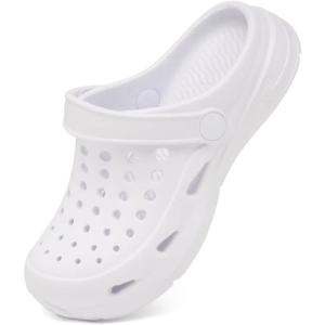 Cubufly Kid Garden Clogs Slip on Water Shoes Children Sandals for Indoor Outdoor(Toddler/Little Kids/Big Kids)(White)