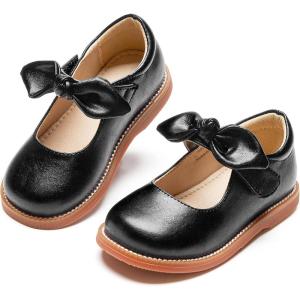 Kolan Todder Little Girls Oxford Shoes Mary Jane T-Strap School Uniform Party Dress Flat Shoes(Ke05-black)