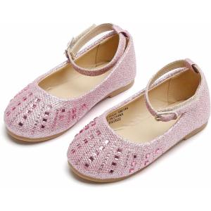 Kolan Toddler Little Girls Mary Jane Ballet Flat Dress Shoes(Kh21-pink)
