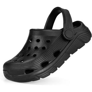 Toddler Kids Garden Clog Slip On Slide Sandals Beach Water Shoes(Black)
