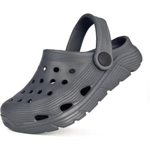 Toddler Kids Garden Clog Slip On Slide Sandals Beach Water Shoes(Grey)