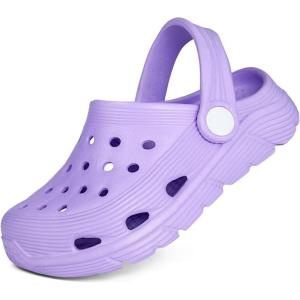 Toddler Kids Garden Clog Slip On Slide Sandals Beach Water Shoes(Purple)