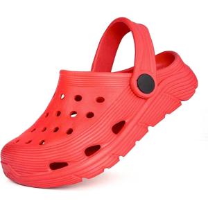 Toddler Kids Garden Clog Slip On Slide Sandals Beach Water Shoes(Red)