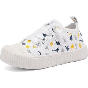 Toddler Shoes Boys Girls Slip On Canvas Sneakers(Dinosaur)