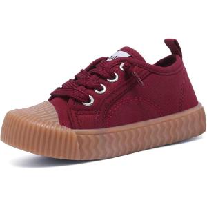 Toddler Shoes Boys Girls Slip On Canvas Sneakers(Red)