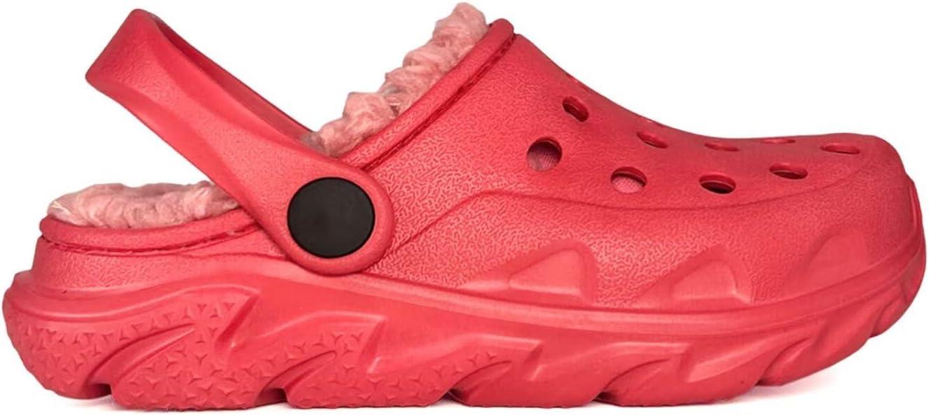 imageKids Fur Lined Clog Slip On Winter Slipper for Boys GirlsAred Lined