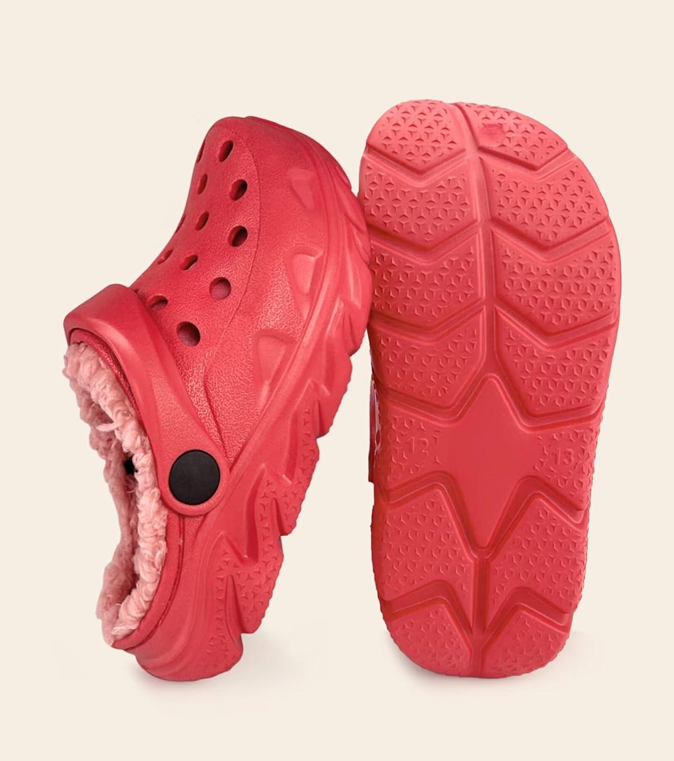 imageKids Fur Lined Clog Slip On Winter Slipper for Boys GirlsAred Lined