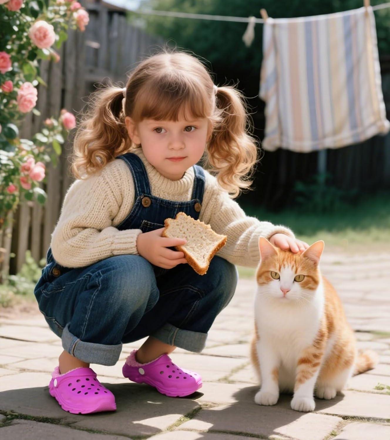 imageKids Fur Lined Clog Slip On Winter Slipper for Boys GirlsArose Red Lined