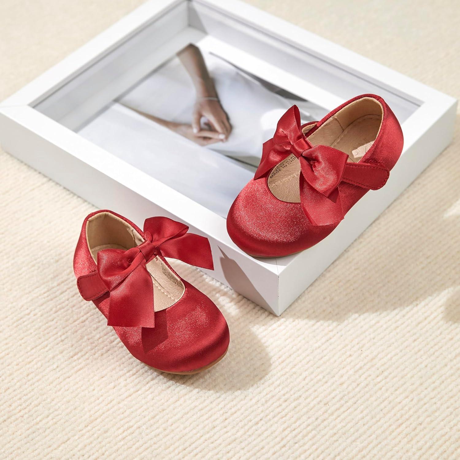 image:imageKolan Toddler Little Girls Mary Jane Ballet Flat Soft Lining Dress ShoesKf07red