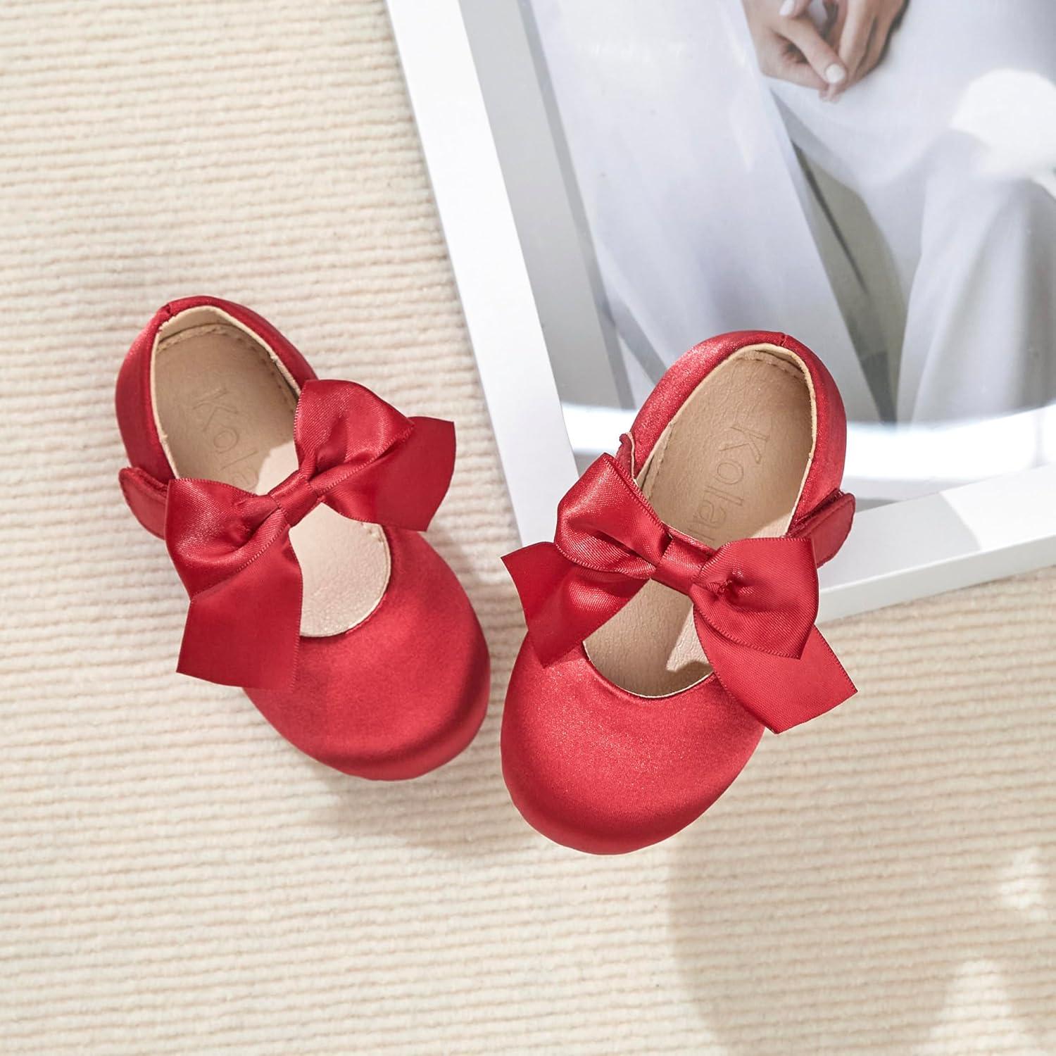 image:imageKolan Toddler Little Girls Mary Jane Ballet Flat Soft Lining Dress ShoesKf07red